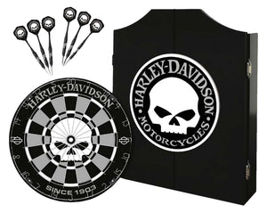 Dart Board Wooden Cabinet Kit - Willie G Skull - Harley-Davidson®