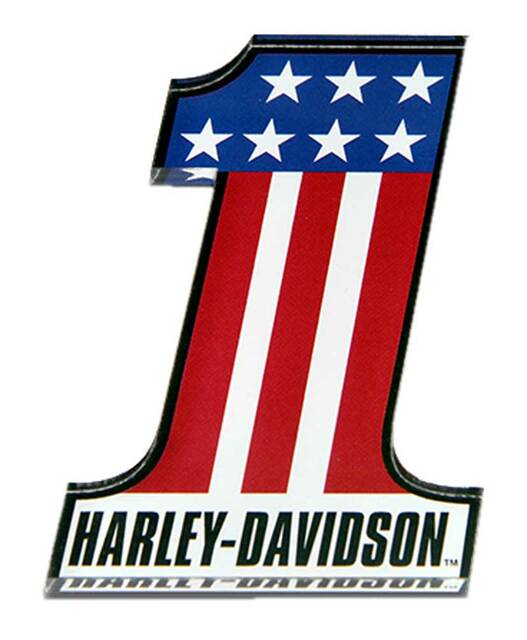 Magnet - Cut-Out Number One RWB Logo Hard Acrylic - 3.25 x 2 inch Harley-Davidson®