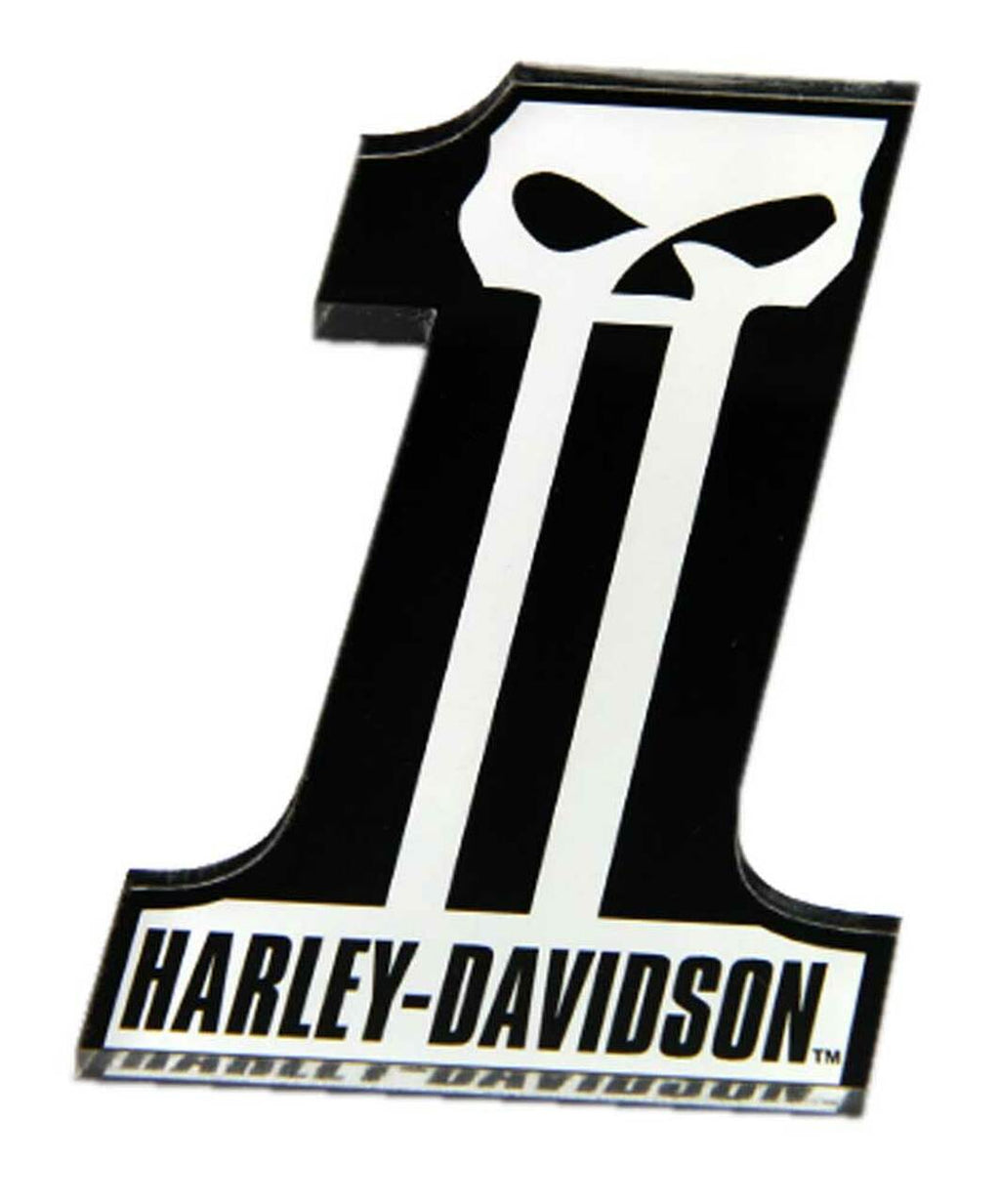 Magnet - Cut-Out Number One Skull Logo Hard Acrylic - 3.25 x 2 in. Harley-Davidson®