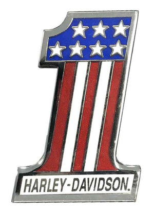 Pin - 1.5 in. RWB H-D #1 Logo, Shiny Silver Finish - Harley-Davidson®