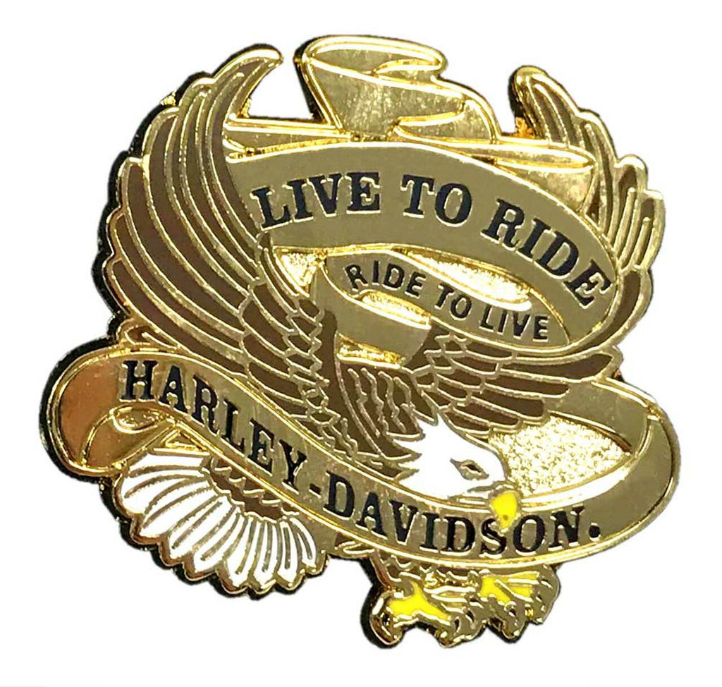 Pin - 1.25 in. Live to Ride Eagle, Shiny Gold Finish - Harley-Davidson®