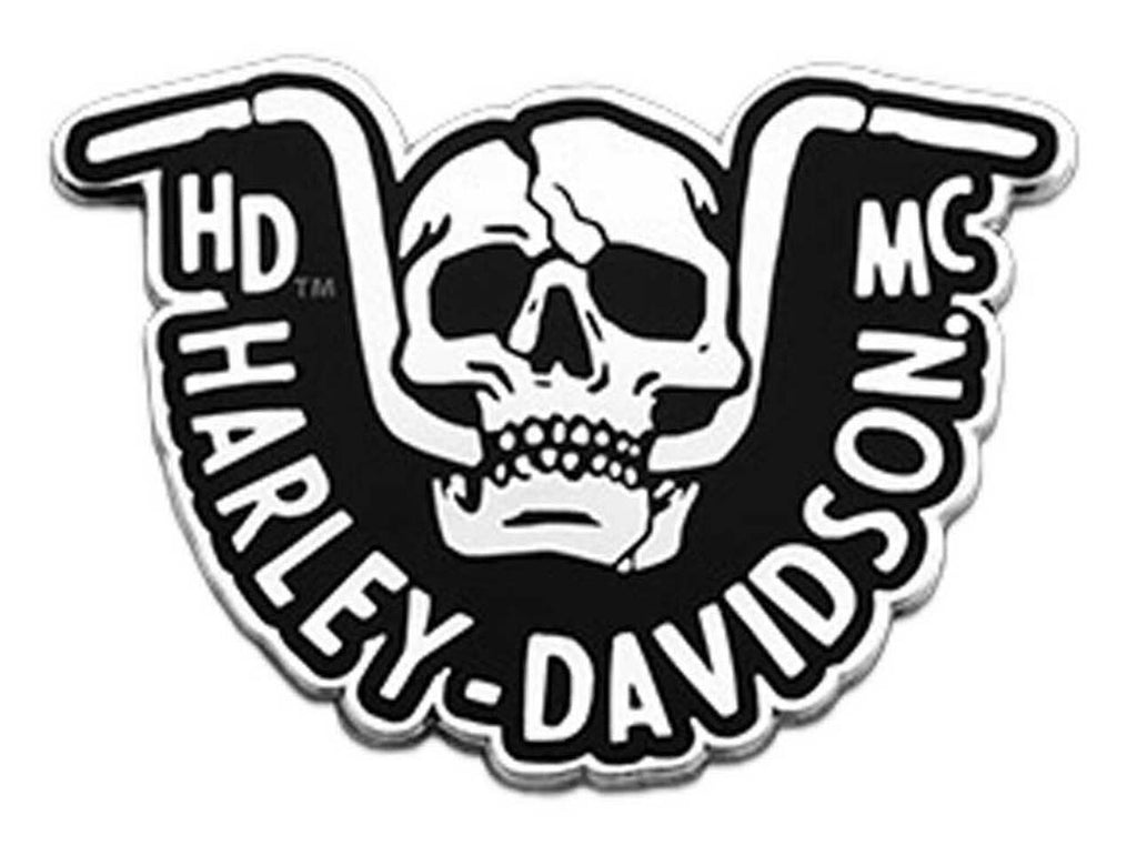 Pin - 1.5 inch. Handlebar Skull Metal, Silver Nickel Finish - Harley-Davidson®