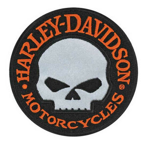 Patch - 4 inch Willie G Skull Reflective Embroidered Emblem Harley-Davidson®