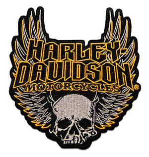 Patch - 4.5in. Woven Winged Skull Emblem Harley-Davidson®