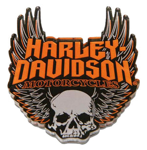 Magnet - Cut-Out Winged Skull Hard Acrylic Magnet - 3 x 2.5 inches Harley-Davidson®
