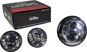LED Light Set - Headlight w/ Passing Lamp Set - Chrome - Harddrive American V-Twin Products