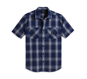 Men's S/S Button - Staple Poplin Blue Shirt - Harley-Davidson®