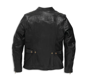 Women's Jacket - Electra Mandarin Collar Studded Leather by Harley-Davidson®