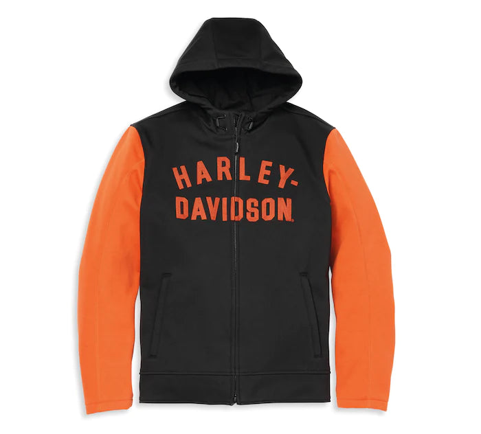 Men's Jacket - Deflector Hooded Riding Fleece (Vintage Orange) by Harley-Davidson®