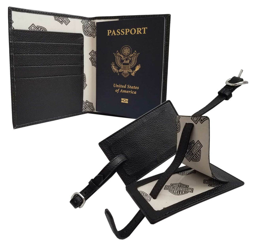 Luggage Tags & Passport Holder - Gift Set Leather - Harley Davidson®