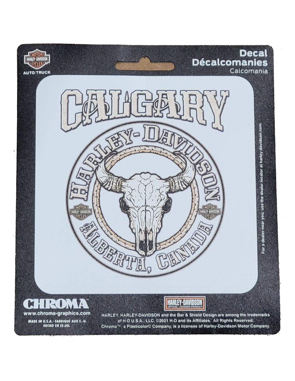 Decal Small - CHD Custom Skull Sticker - Calgary Harley-Davidson®