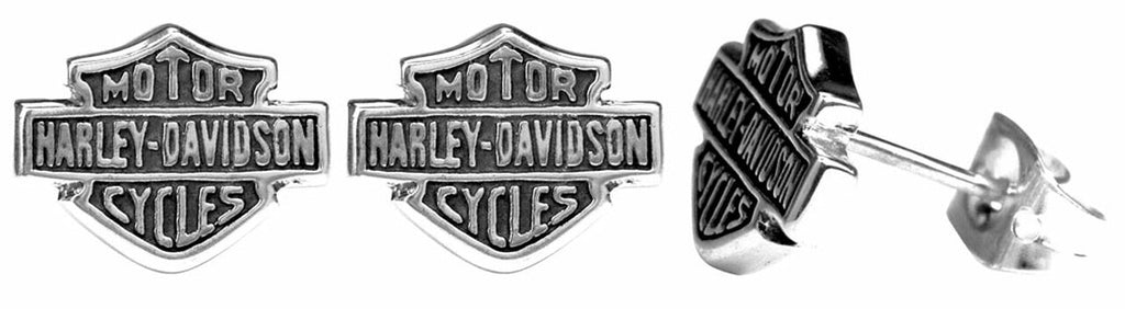 Women's Earrings - Stud Earrings, Medium Bar & Shield Logo - Harley-Davidson®