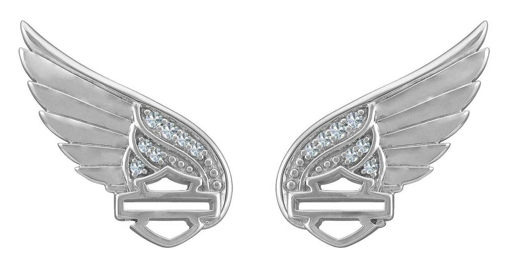 Women's Earrings - Bling Wing Bar & Shield Post - Harley-Davidson®