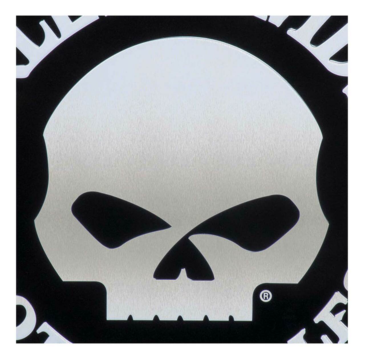 Sign Embossed Tin - Brushed Silver 12" Willie G Skull Logo - Harley-Davidson®