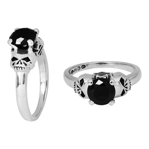 Women's Ring -  Double Sided Willie G Skull with Black Stone .925 Silver - Harley-Davidson®