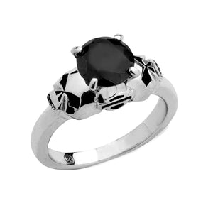 Women's Ring -  Double Sided Willie G Skull with Black Stone .925 Silver - Harley-Davidson®