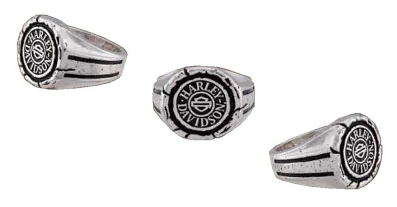 Men's Ring - Bar & Shield Wax Seal Sterling Silver - Harley-Davidson®