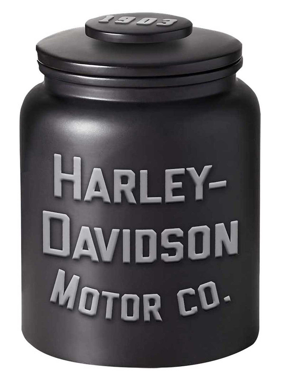 Cookie Jar - Motor Co. Cookie Jar, Matte Black Ceramic Jar - 5.6 Qt. by Harley-Davidson®