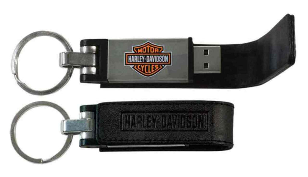 Keychain - Bar & Shield Metal 8GB USB w/ Leather Case - Harley-Davidson®