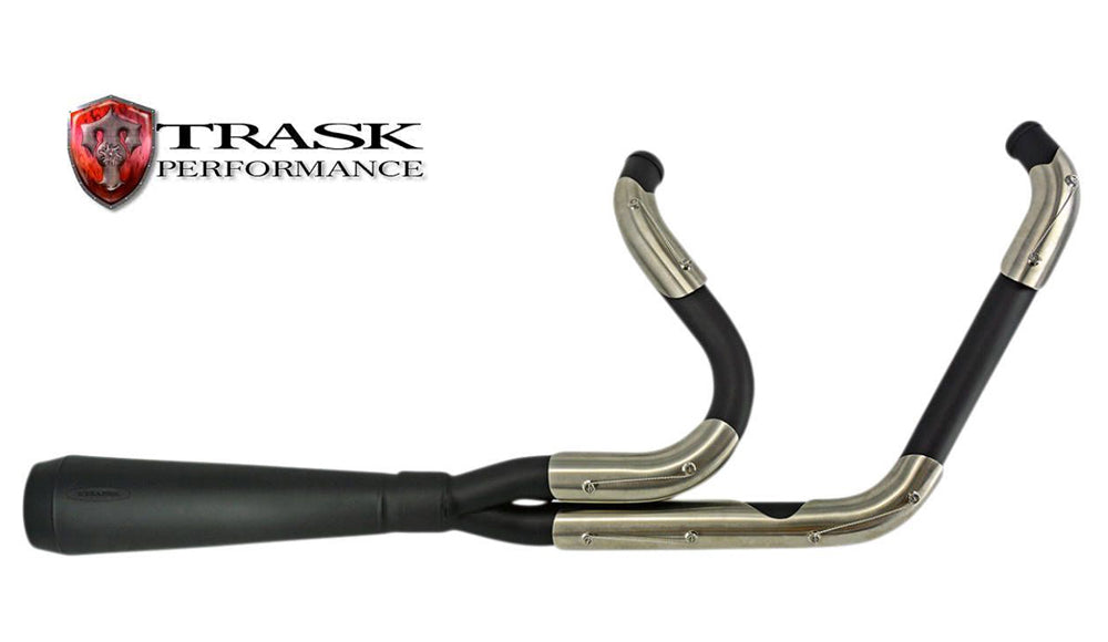 Exhaust Trask Assault 2:1 Pipe, Black, 2017-up FL Models M8