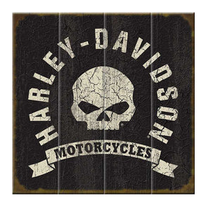 Sign - 18"x18" Willie G. Skull Wood - Harley Davidson®