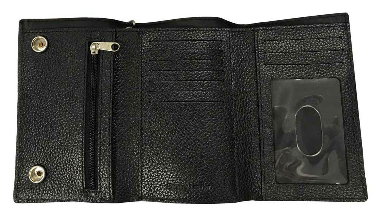 Men's Wallet - Embroidered B&S Trucker Tri-Fold Plus Leather - Harley Davidson®